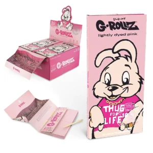 | G-Rollz | Banksy's Graffiti 'Thug for Life' Pink - 50 KS Slim Papers + Tips & Tray
