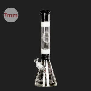 Amsterdam | Limited Edition Mixed Daisies Black Beakers - H:35cm - Ø:50mm SG:18.8mm - 7mm thickness