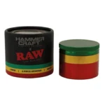 RAW Hammer Craft Large Aluminium Grinder Rasta 4 Parts – 60mm