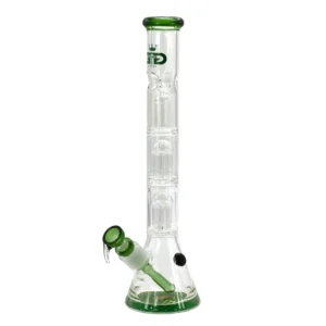 Grace Glass | Green Triple Tree-Arm Percolator Beaker – H:35cm – Ø:50mm – SG:18.8mm/14.5mm